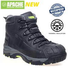 Apache Safety Boots - Waterproof - Thinsulate - Non Metallic - Black Work Boots