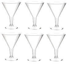 6 x Plastic Martini Glasses