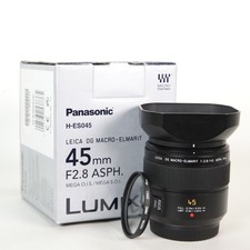 Panasonic Leica H-ES045 45mm f/2.8 Macro Lens, Micro 4/3rds, Very Good Condition