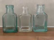 VINTAGE SMALL RIBBED PERFUME POISON BOTTLES BUNDLE
