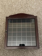Wooden Thimble Display Shelf Holder x36 Thimbles with Glass Door
