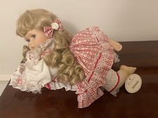 Antonia Leonardo Collection Porcelain Baby Doll Lying Down On Tummy