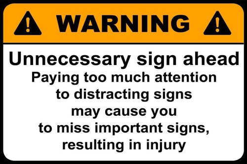 Unnecessary warning humorous - warning,