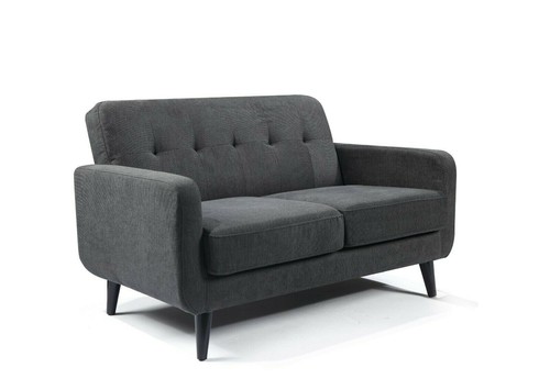 Modern grey fabric sofa - modern, 3
