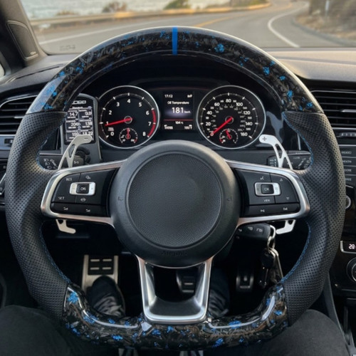 Blue forged carbon fiber - blue,
