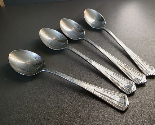 Four chrome plated - , teaspoons