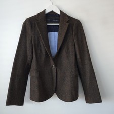 Zara 100% Wool Brown Tweed