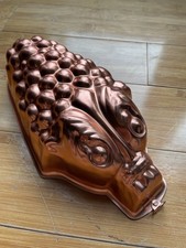 Vintage Copper Colour Aluminium Fish Mould Jelly Baking Rustic French Decor