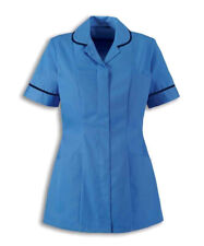 Nurse Tunic Ladies  Healthcare Dental Doctor Salon Hospital Blue With Navy Trim