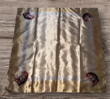 Vintage Silk Style Square Scarf / Bag / Headscarf Tie M.J Hummel Yellow Blue