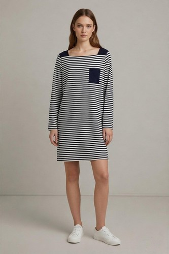 Jaeger navy white striped - navy,