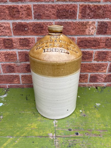 Antique stoneware flagon - stoneware,