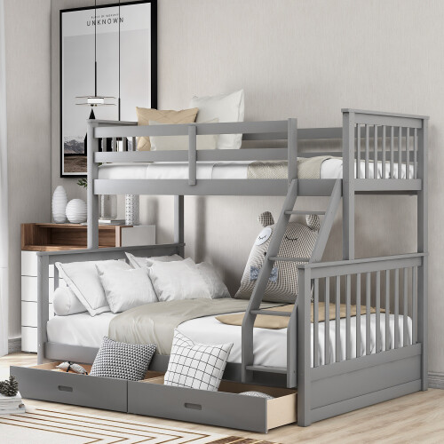 Twin over full bunk bed - over, w/