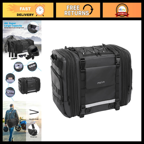 Expandable motorcycle tail bag - expandable,