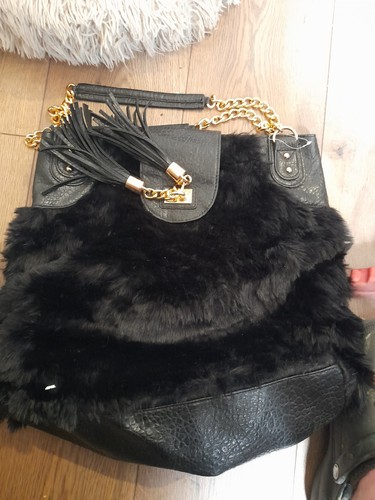 Large faux fur - faux, leather