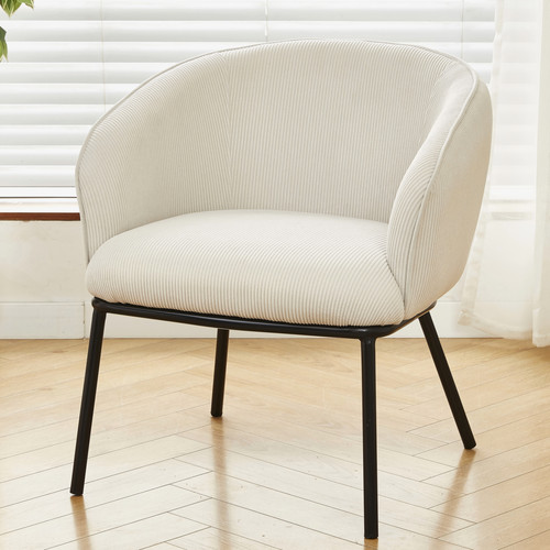 Corduroy accent armchair with - accent,