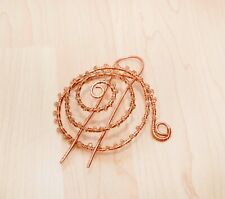 Handmade Copper spiral Hair bun slide, citrine crystal  hair bun slide