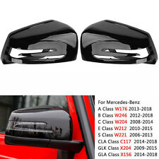 For Mercedes Benz A C S Class W221/W204/W176 Wing Mirror Cover Caps Gloss Black