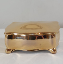 Royal Winton Golden Age Trinket Pot Rectangular Gold Coloured Ceramic Grimwades