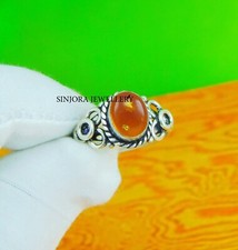 Amber Gemstone 925 sterling silver handmade Gift ring US size 5 to 10