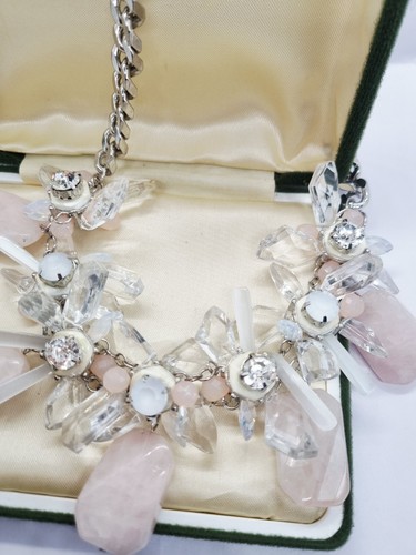 Chunky statement rose quartz - statement,