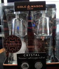 Cole & Mason : Crystal - Precision+ Salt & Pepper Mill Set. Adjustable grind.New