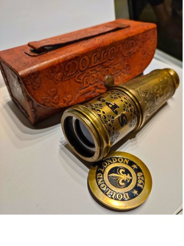 Vintage brass telescope - brass,