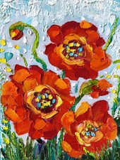 Original Oil Painting Red