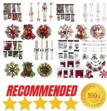 Vintage Christmas Foil  Wall Ceiling Home Decorations Garlands Snowflakes NEW