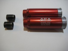 2 Custom CNC steel AEA Harpoon 50cal pellet inserts & 2 air cartridges