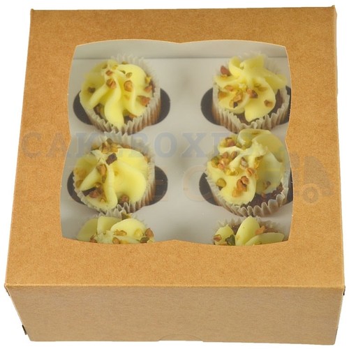 Cupcake window boxes kraft - cupcake,