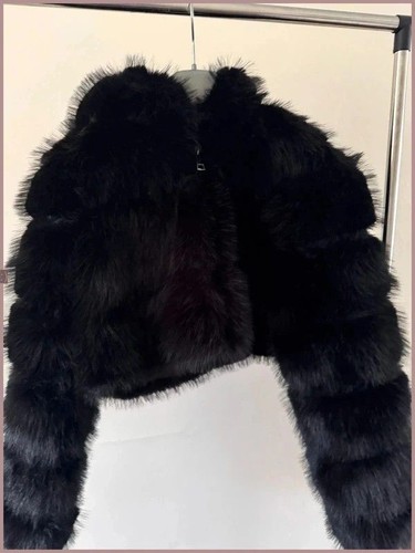 Fashion black faux - black, fur
