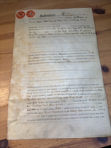 1890 indenture george - 1890, b/w