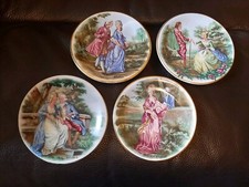 4x VINTAGE PLATES -COURTING COUPLES, Tunstall, Pall Mall Ware, 12cm