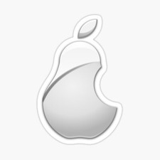 Pear Fruit Silver Silhouette Shaped Vinyl Decal Sticker for Laptop Phone Bumper