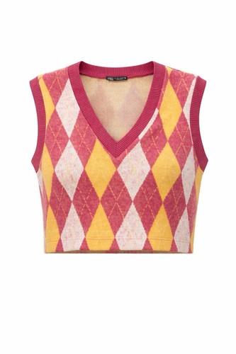 Zara argyle sweater vest women - sweater,