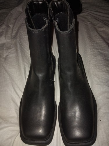 Black square toe ankle - toe, boots