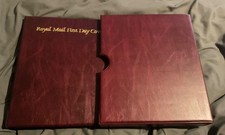 Royal Mail First Day Cover Album Burgundy ringed with a case and 17 inserts