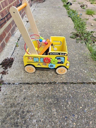 Handmade wooden school bus - school,