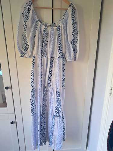 Zara white blue floral - &,