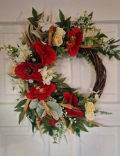 Red And White Poppy Door