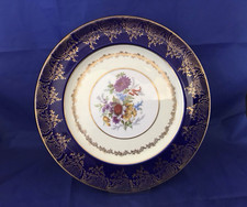 Rare Vintage Paragon Bone China Cabinet Plate Cobalt Blue & Gold - FREE POSTAGE