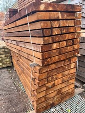 NEW 3m Brown Pressure Treated Tanalised Pine Garden Railway Sleepers - delivery