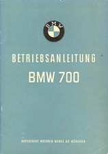 BMW 700 Sport Coupe Cabrio ~ 1961 Betriebsanleitung ~ Operation MANUAL Handbook