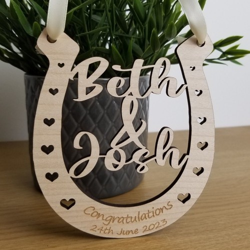 Wedding wooden horseshoe - wedding,