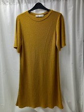 ❤️ Zara Mustard Ribbed Shift Style Dress Size Small Bnwot