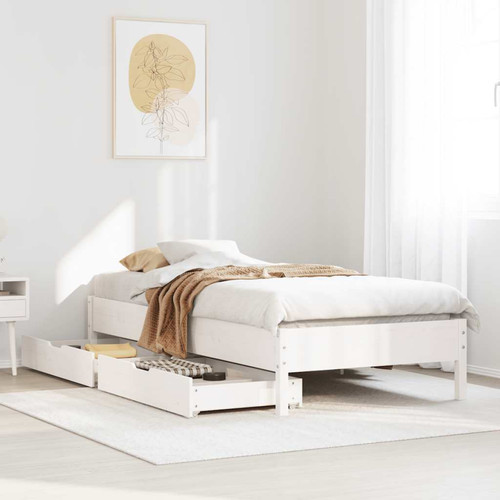Bed frame white solid - bed,