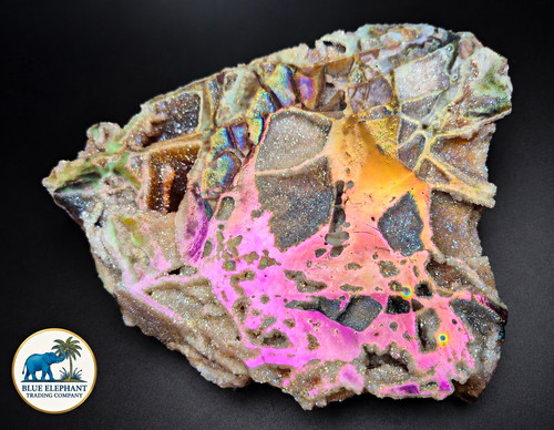 Iridescent aura druzy - druzy, quartz