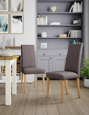Marks and Spencer M&S Alton Textured Grey Set of 2 Dining Chairs RRP £249
