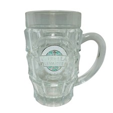 Vintage Estrella Levante Tankard Glass Pint Clear Chunky Pressed Logo Beer Lager